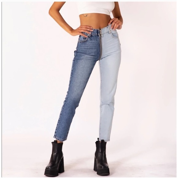 REVICE Denim - REVICE | YING YANG HIGH WAISTED MOM CROP DENIM JEANS ZIP AROUND WOMEN'S SIZE 28